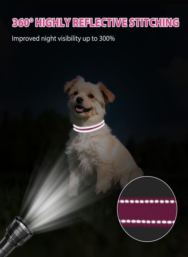 Joytale Small Dog Collar, Reflective and Adjustable Nylon Collar with Quick-Release Buckle, Lightweight No-Choke Design for Small Dogs, Hotpink, 5/8" Width - Image 5